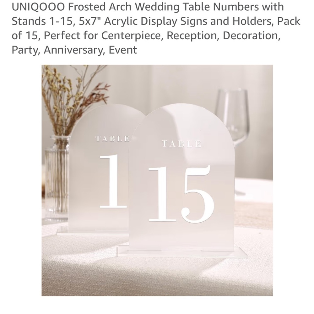 Table Numbers 1-15